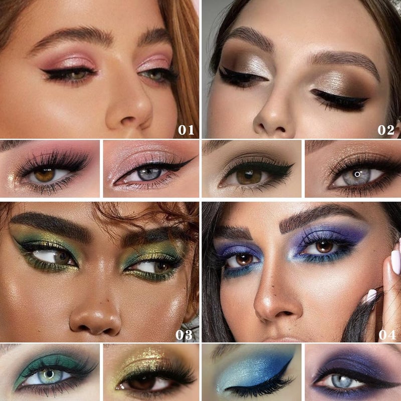 AMY'S DIARY 2 Color Shimmer Matte Eyeshadow Palette 4 pcs set – Shimmer matte Shades eye shadow for Eye Makeup, Long-Lasting & Highly Pigmented, Vegan & Cruelty-Free for woman (01+02+03+04) - Image 3